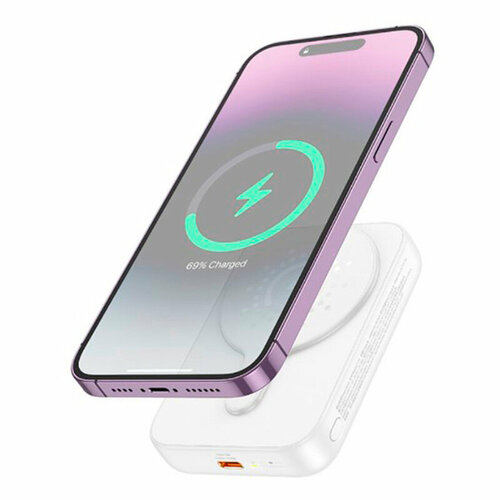 Универсальный Доп Аккумулятор 10000mAh J117A HOCO выход 1 PD 20W беспроводная зарядка MagSafe белый 119600₽