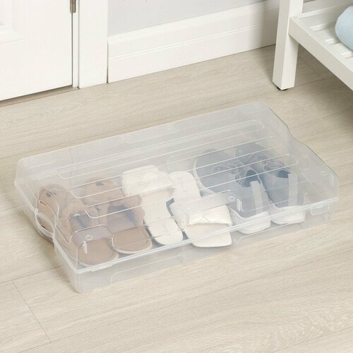 Короб для хранения обуви «Реноме», 61×34×13 см, цвет прозрачный бесцветный, прозрачный