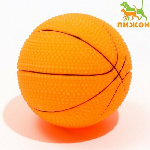 Игрушка пищащая малая "Мяч баскетбольный" 5.5 см, оранжевая