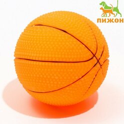 Игрушка пищащая малая "Мяч баскетбольный" 5,5 см, оранжевая 7471580