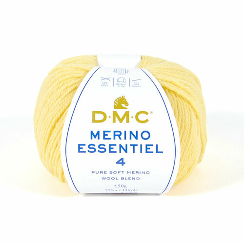Пряжа DMC 8149 Merino Essentiel 4 50 шерсть 50 акрил 50 г 125 м 2 м 875 желтый 378₽