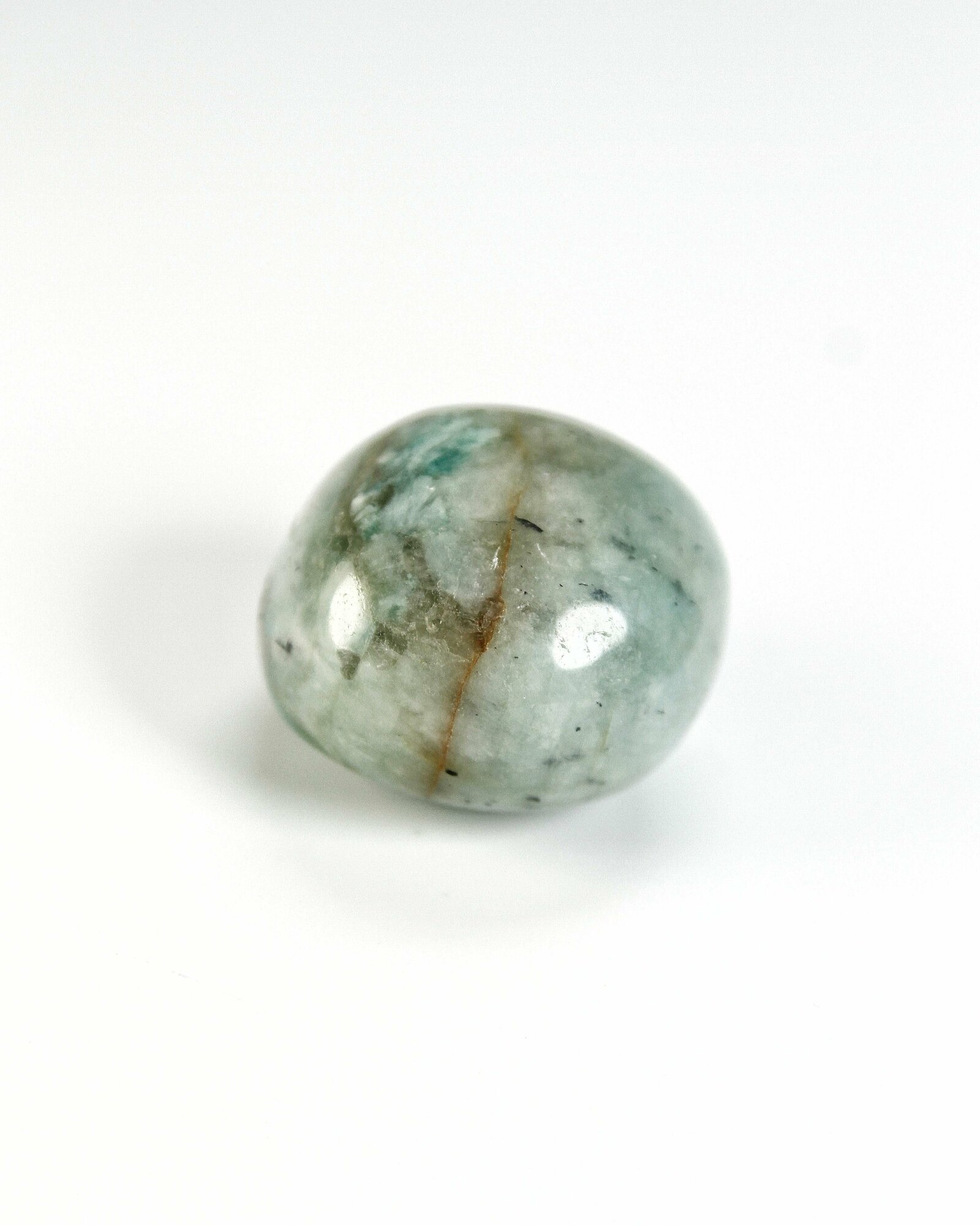 Амазонит - 1.5-2 см, натуральный камень, галтовка, 1 шт - для декора, поделок, бижутерии