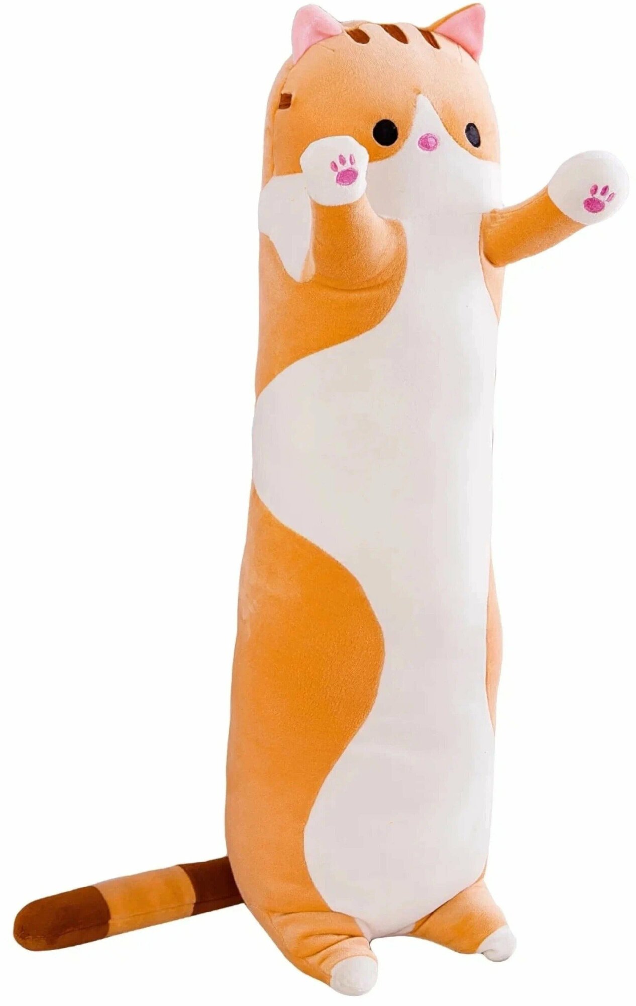 Мягкая игрушка Кот 130 см длинный батон оранжевый