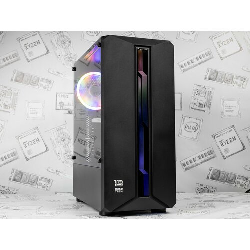 Корпус BaseTech GFX-02 120mm FRGB вентилятор RGB панель Каленое стекло ATX черный