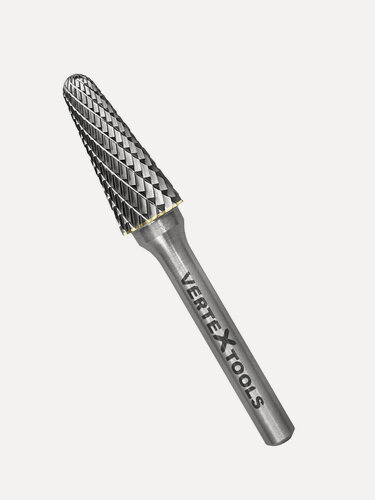 Изображение товара Борфреза по металлу коническая закругленная 12 мм. хвостовик 6 мм.