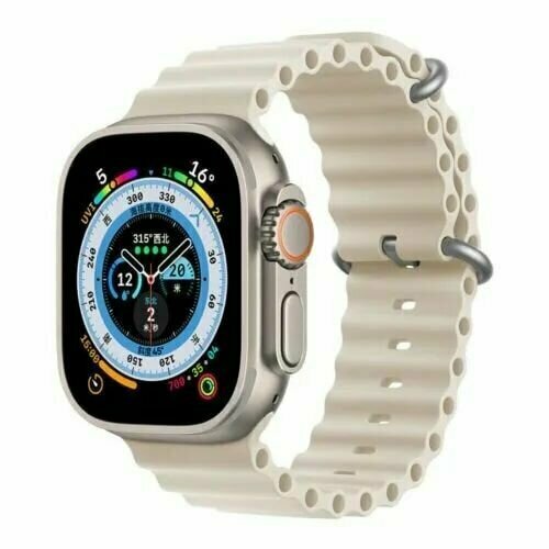 Силиконовый ремешок Ocean Watch Band для Apple Watch 42 , 44 , 45 , 49 мм ремешок uniq linus airosoft silicone для apple watch all 42 44 45 49 мм racing blue