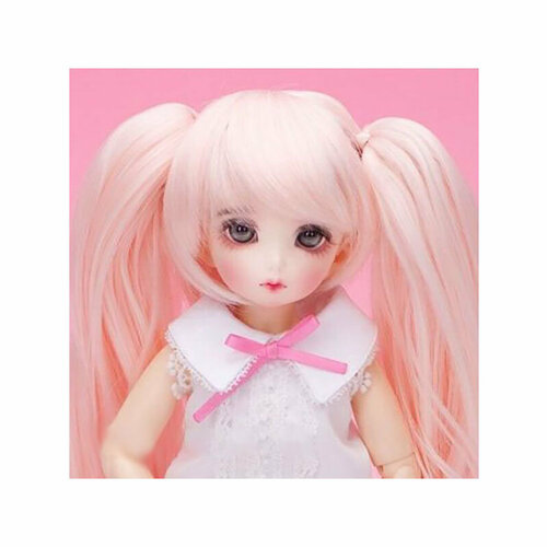 нежно розовый парик кайли 223891 Fairyland LFW-27 Wig White Pink for LittleFee (Бело-розовый парик размер 15-17,5 см для кукол ЛитлФи Фейриленд)