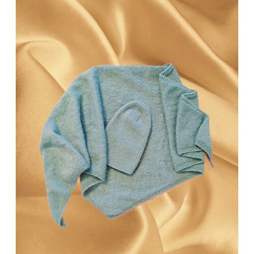 Шапка бини , размер 52/60, бирюзовый