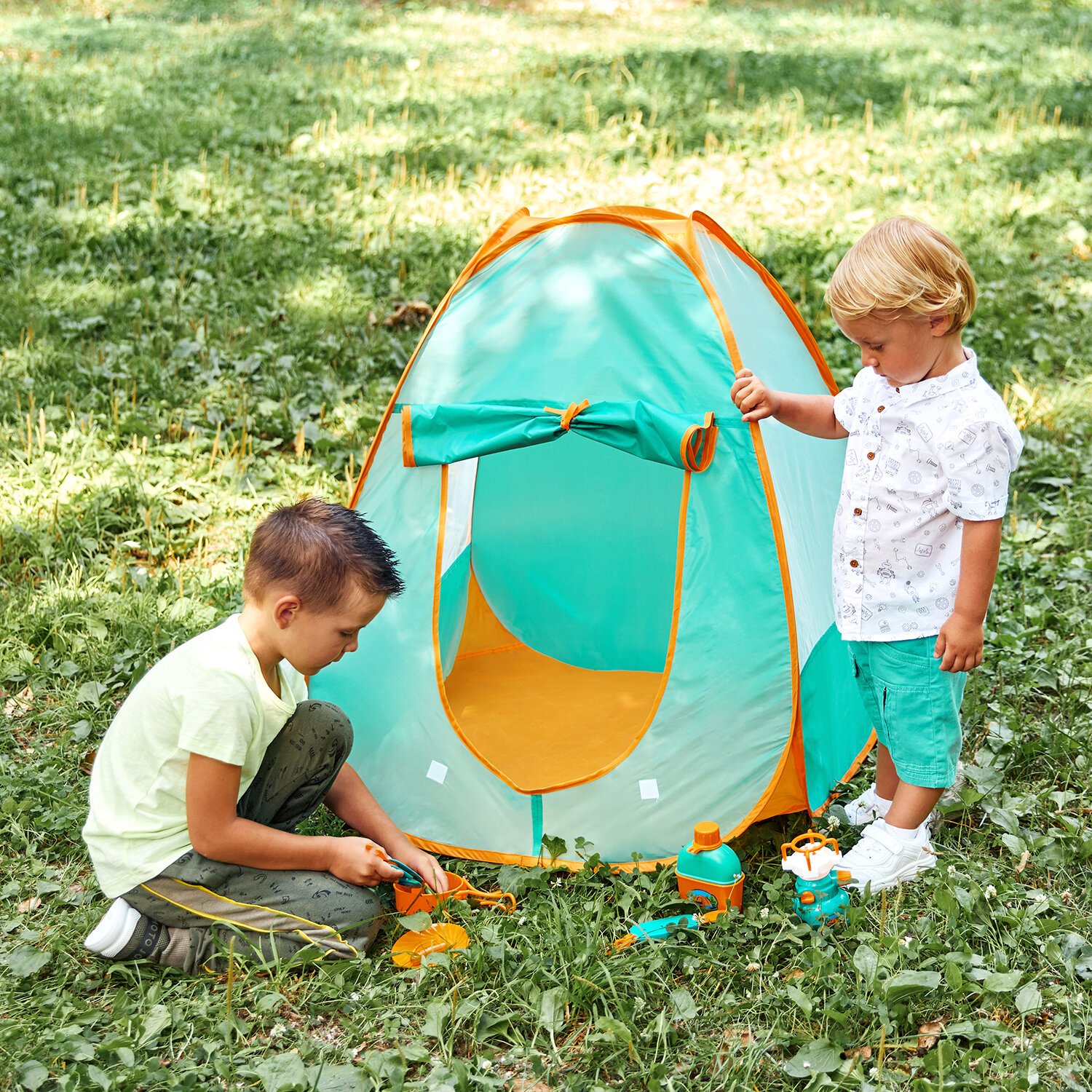 Детская игровая палатка "Набор Туриста" с набором для пикника 8 предметов G209-006