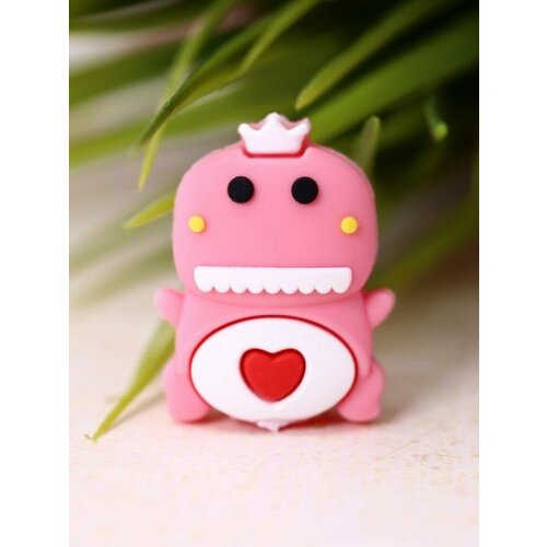 Защитная насадка для провода "Love dino", pink розовый