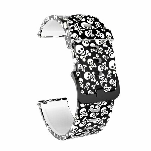 Ремешок для смарт-часов Черепа 20 мм силикон 614₽