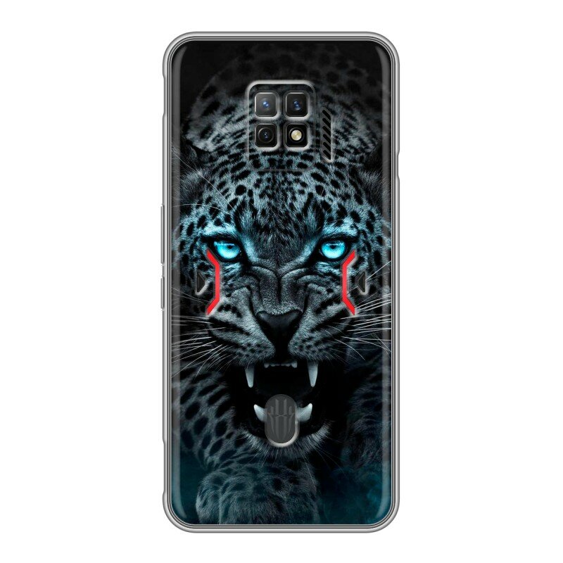 Дизайнерский силиконовый чехол для ЗТЕ Нубиа Ред Мэджик 7С Про / ZTE Nubia Red Magic 7S Pro Темный леопард