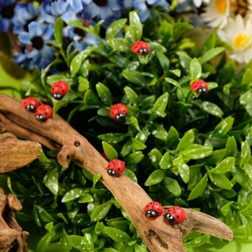 Декор флористический Божьи коровки 18 шт 19 х 14 мм комплект из 17 шт 1609₽