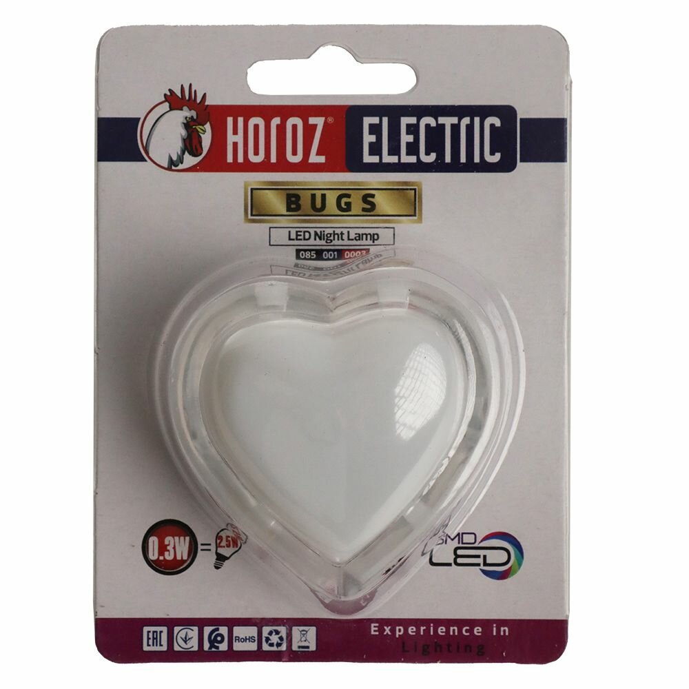 Ночник HOROZ ELECTRIC Bugs 085 001 0003 светодиодный, 0.3 Вт, белый - фотография № 4