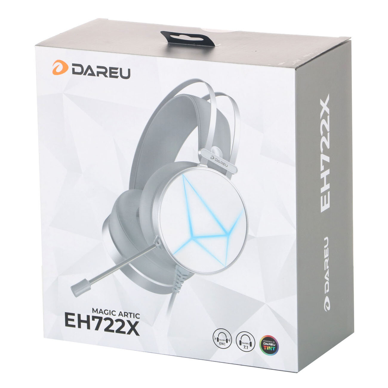 Гарнитура игровая проводная Dareu EH722X White (белый), подсветка RGB, подключение USB - фото №6