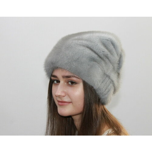 фото Шапка шапка норковая, размер 58-59, голубой мария