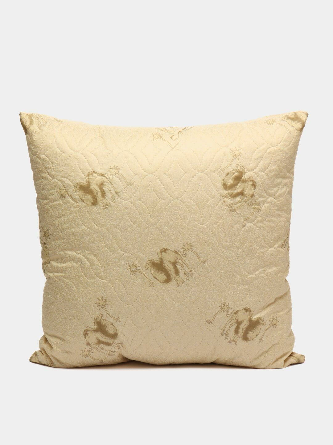 фото Подушка 70*70 Верблюжья Шерсть Комфорт Двухкамерная со съемным чехлом / Подушка для сна / Стеганная подушка гипоаллергенная / Подушка верблюжья шерсть