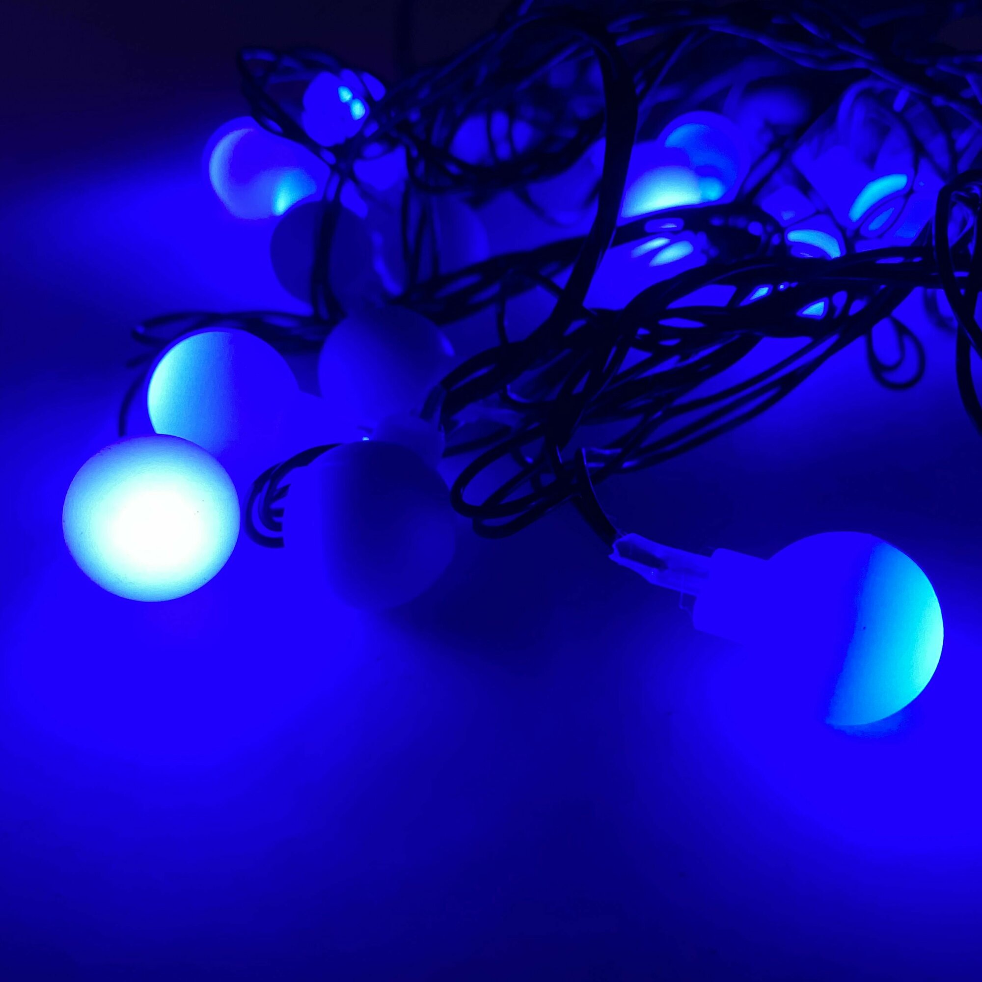 фото Гирлянда светодиодная "Шарики LED" 5м, 30LED, синяя, провод черный 3590708 Luazon Lighting