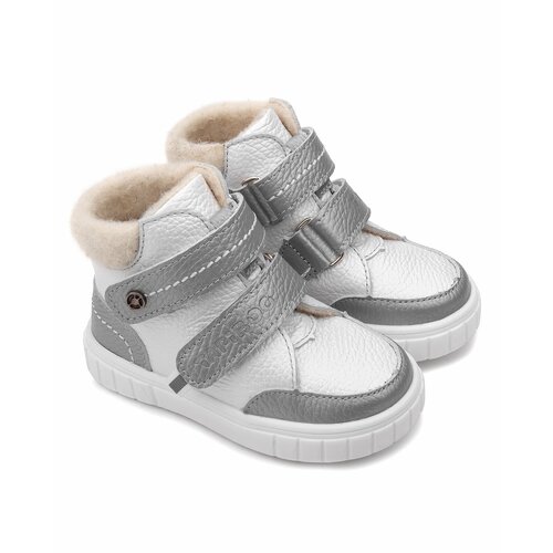 фото Ботинки tapiboo, размер 23, серебряный, белый