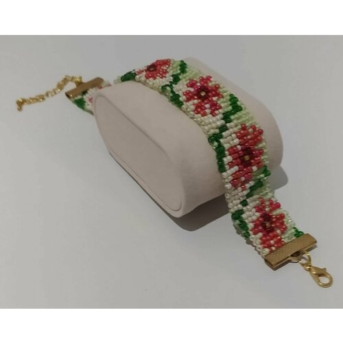 фото Браслет, металл, стекло, 1 шт., красный fsb1