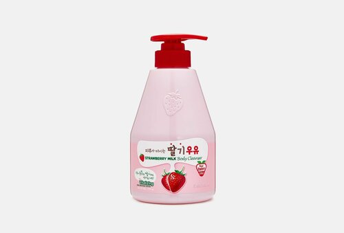 Гель для душа с клубникой и молоком strawberry milk body cleanser