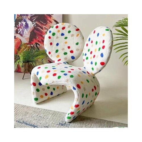 Кресло для детской или гостиной в стиле Mickey (цвет белый с цветными пятнами, кресло 89*68*86 см)