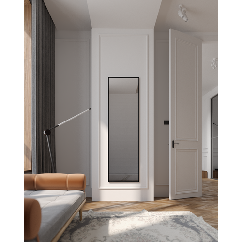 Зеркало настенное интерьерное 170х50 в черной металлической раме квадра 6300₽