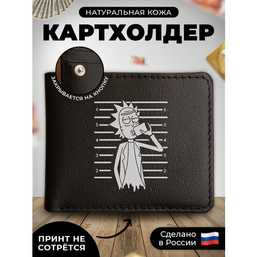 фото Визитница russian handmade kup106, натуральная кожа, 6 карманов для карт, черный