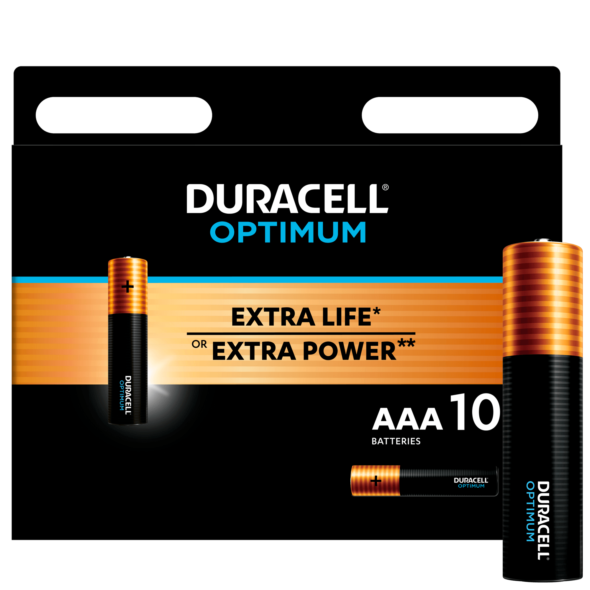 Алкалиновые батарейки DURACELL OPTIMUM OP2400 AAA LR03 1.5В (10 шт. в упаковке)