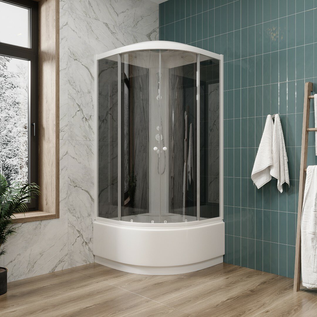 Душевая кабина Parly Classic Эконом 90х90 EC921 стекло тонированное профиль белый