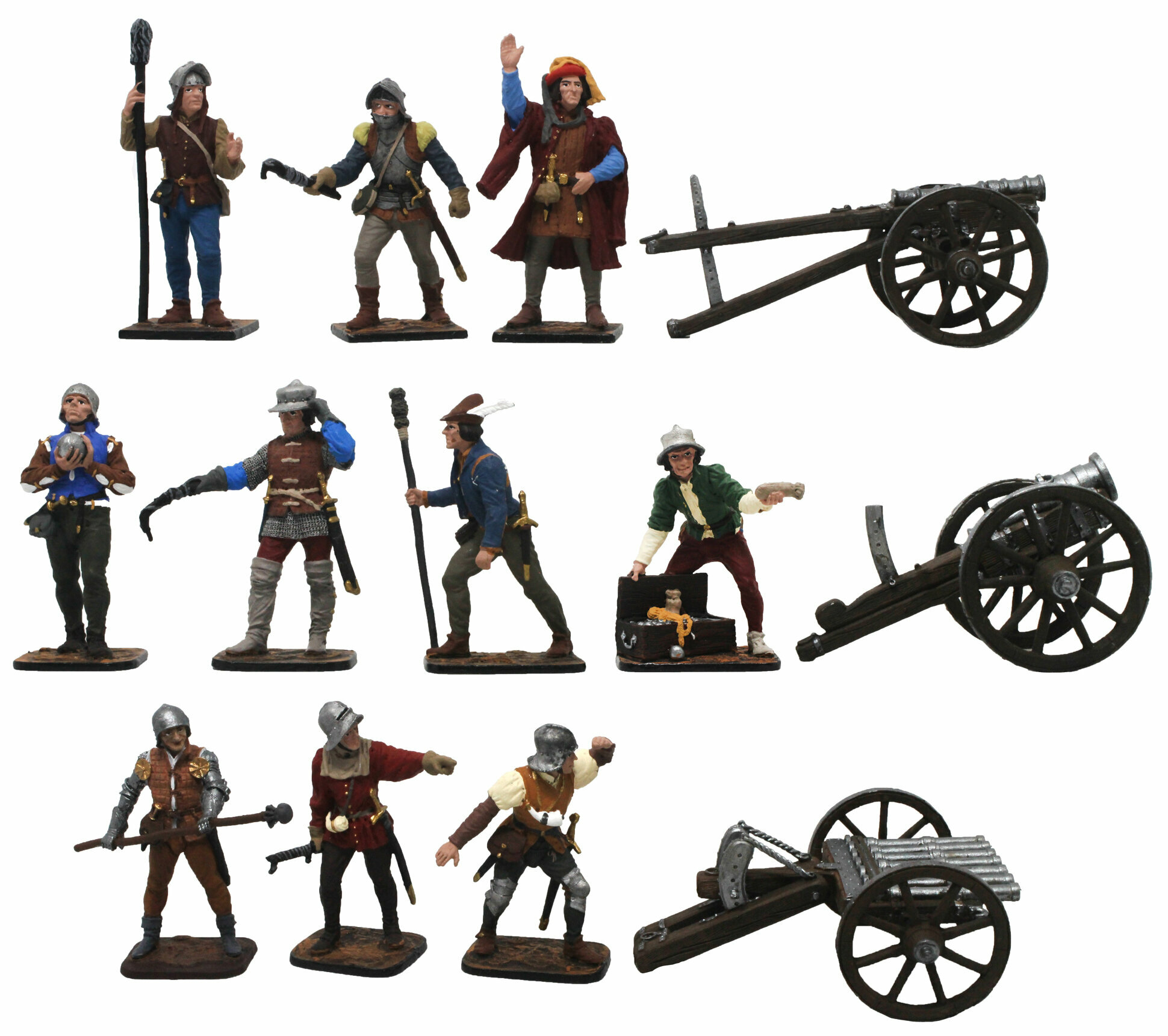 "Западноевропейские средневековые артиллеристы" №4ЕК (13 э) в картонной коробке набор оловянных солдатиков сувенирный покрас