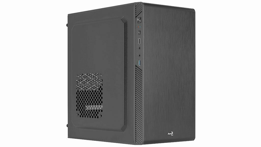 Корпус AEROCOOL CS-106-S-BK-v1 Black, mATX, NoPSU, 1xU2, 1xU3, 1xFan 120mm