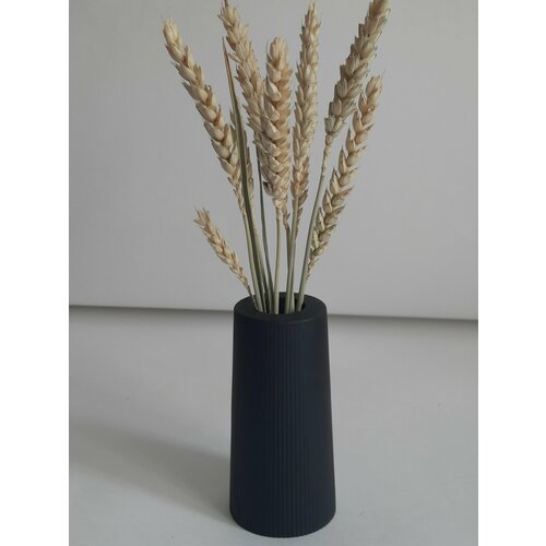 Ваза About Time, настольная, для сухоцветов, черная, гипсовая, ручная работа