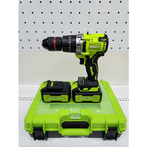 Аккумуляторная дрель-шуруповерт с ударом Smart 21В 4Ач 2 акб кейс 75НМ 947000₽