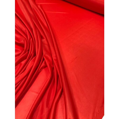 Ткань трикотаж подкладочный, цвет красный, ширина 150 см, цена за 3 метра погонных.