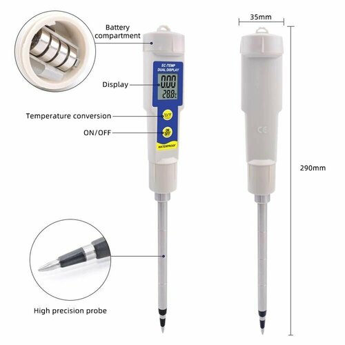 Измеритель электропроводности-кондуктометр для почвы и жидкостей EC-315