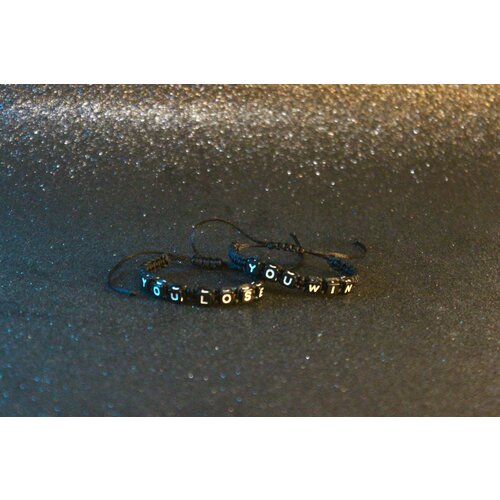 Комплект браслетов, акрил, 2 шт., размер one size, черный