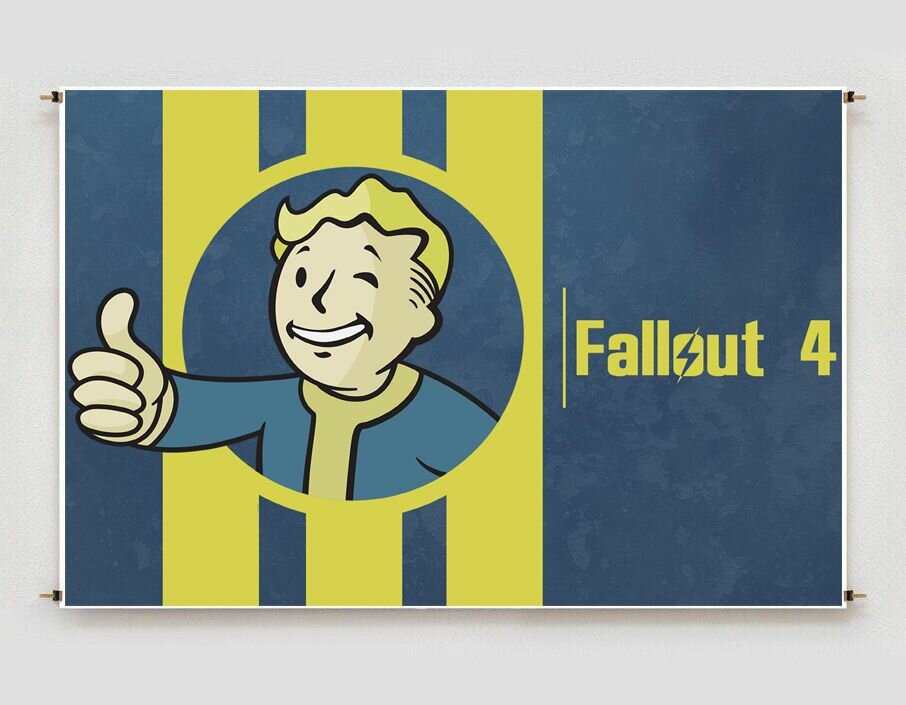 Постер плакат для интерьера "Компьютерная игра Fallout4. Игра Фоллаут 4" / Декор дома, офиса, комнаты, квартиры A3 (297 x 420 мм)