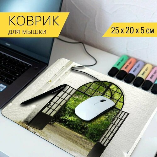 Коврик для мыши с принтом Дверь, замок, поклон 25x20см. коврик для мыши с принтом ключ замок дверь 25x20см