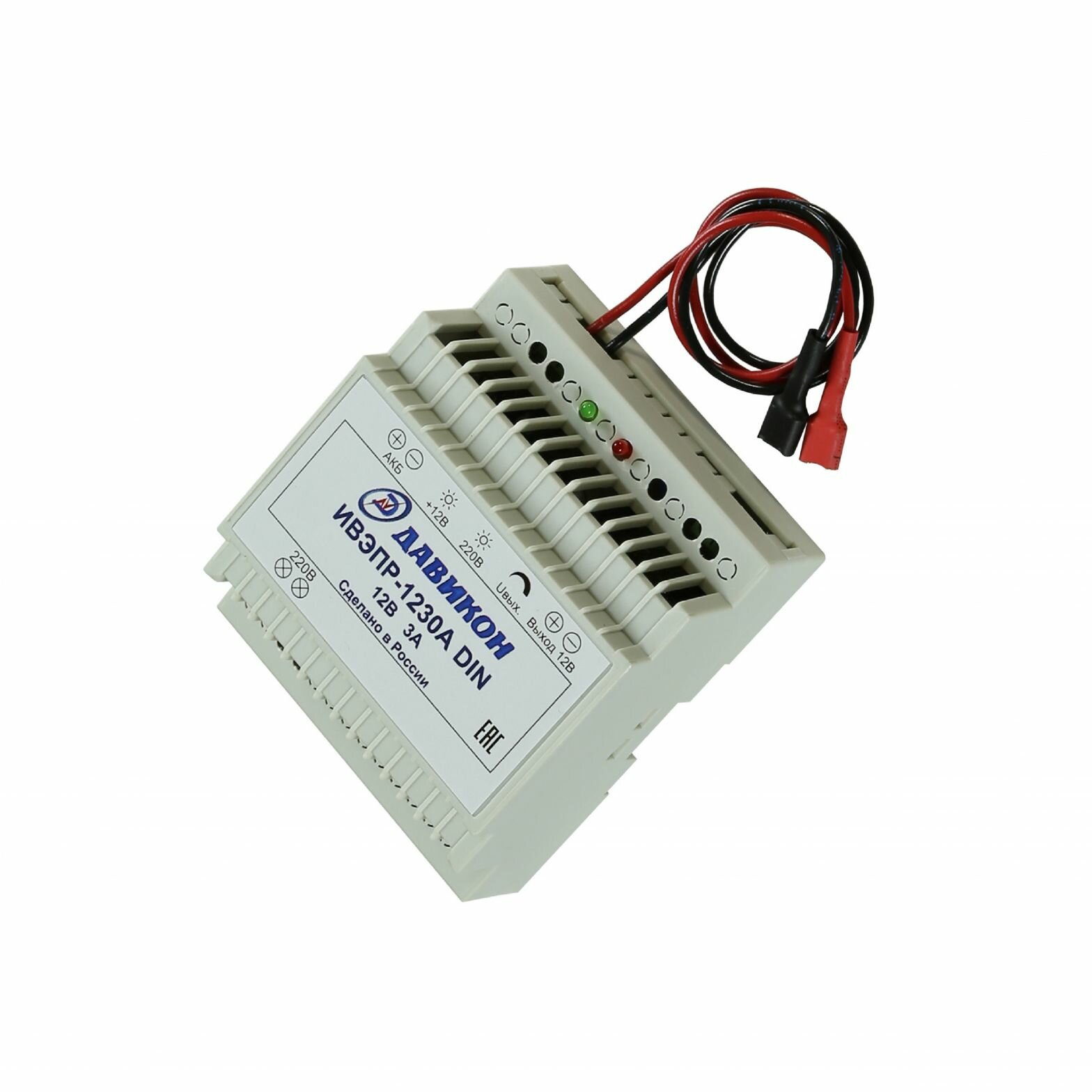 фото ИВЭПР-1220-DIN Источник бесперебойного питания 12В 2А (4-7-12Ач)(на DIN рейку) 78*93*56мм