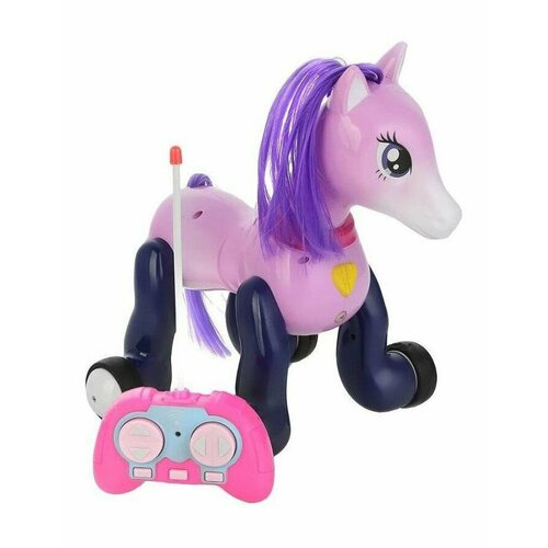 Лошадка на РУ (свет, звук) с миской и расческой в коробке с проектором; аккумулятор; движение во всех направлениях ZYB-B2997-2