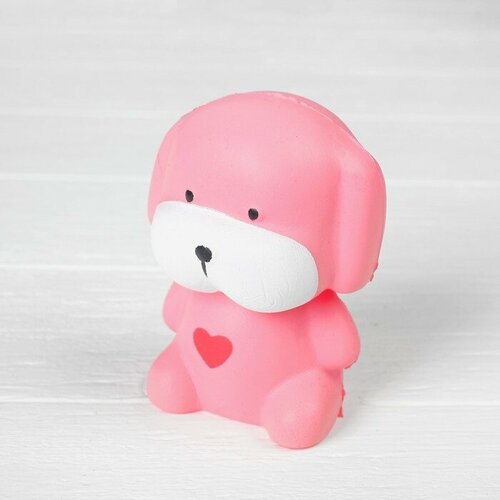 Мялка-сквиши Собачка розовая с сердцем, антистресс