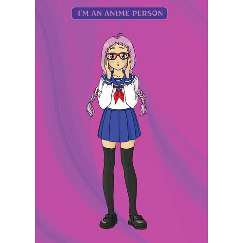 Блокнот. I'm an anime person (формат А4, мягкая обложка, круглые углы, блок в точку)