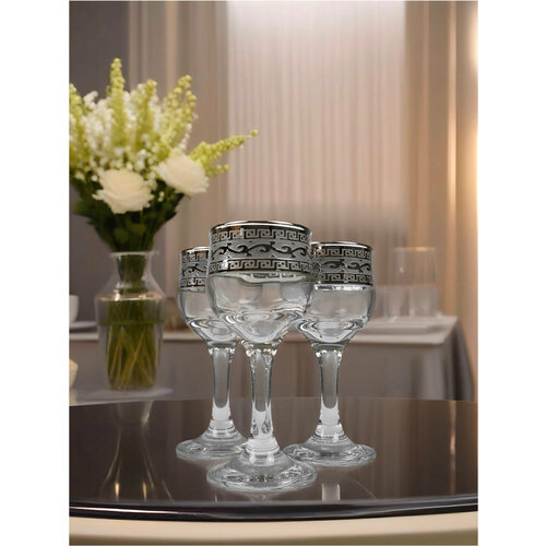 Подарочный набор рюмок с алмазной гравировкой PROMSIZ версаль, 55 мл, 6 шт.