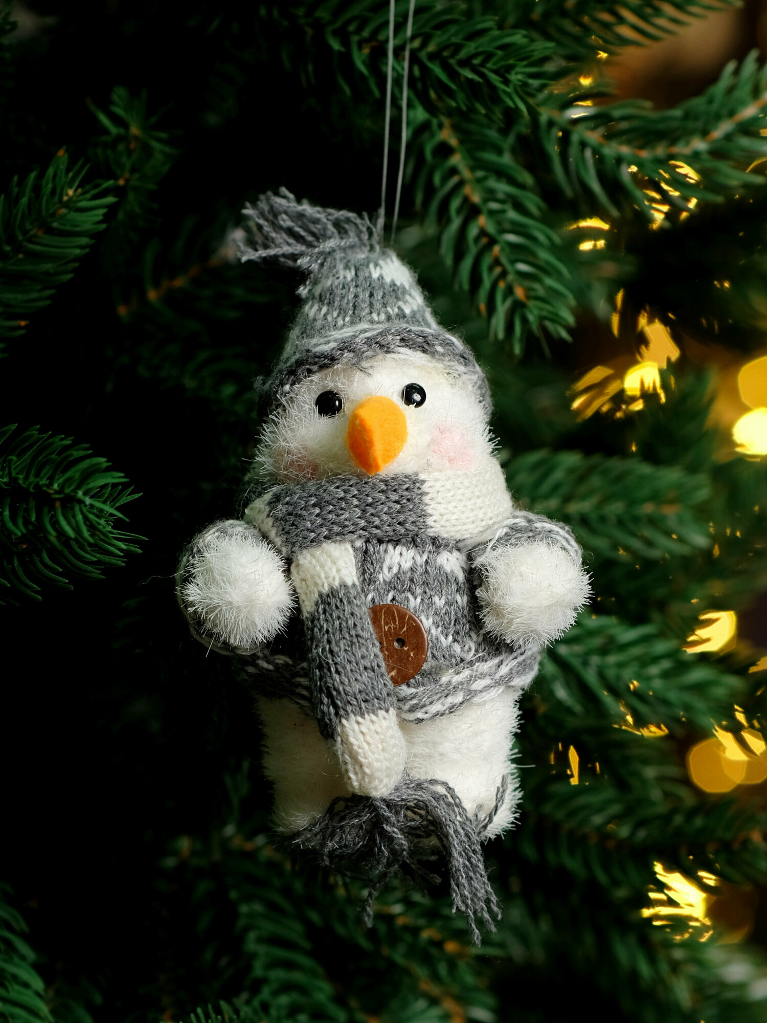Новогоняя фигурка Снеговик, 11 см, серый