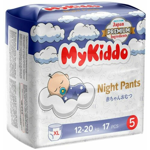 Подгузники-трусики MyKiddo Night ночные XL 12-20кг 17шт х 2шт