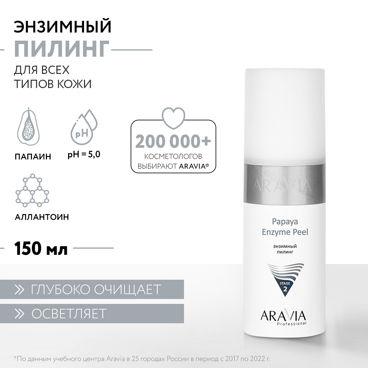 ARAVIA Пилинг для лица энзимный Papaya Enzyme Peel, 150 мл