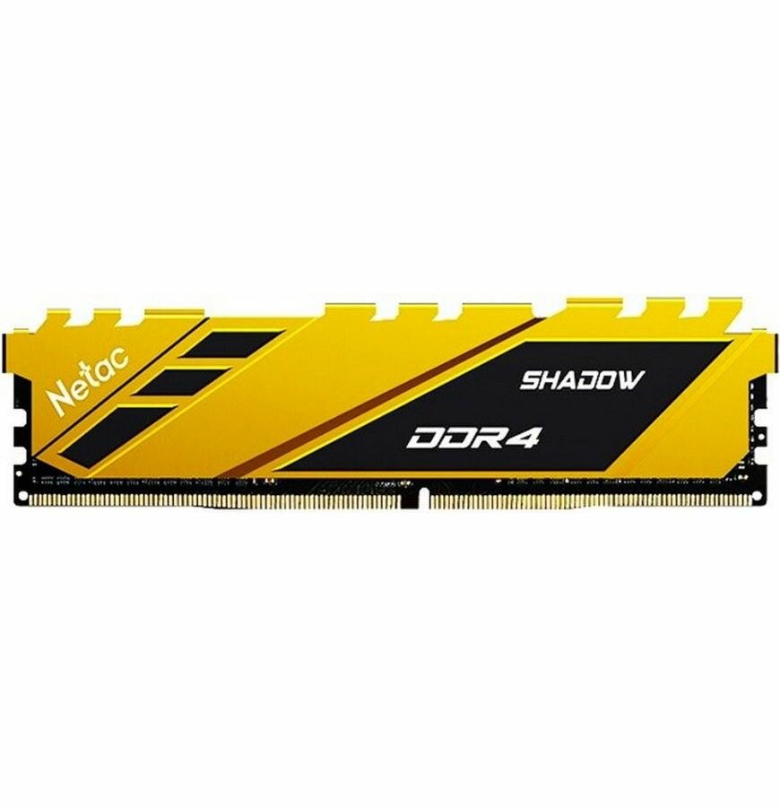 Модуль памяти DDR4 16GB Netac Shadow Yellow PC4-21300 2666MHz C19 радиатор 1.2V - фото №6