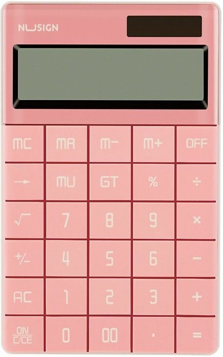 Настольный калькулятор DELI Nusign розовый, 12-разрядный