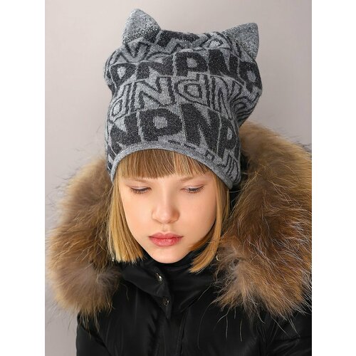 фото Шапка noble people, размер 54-56, серый
